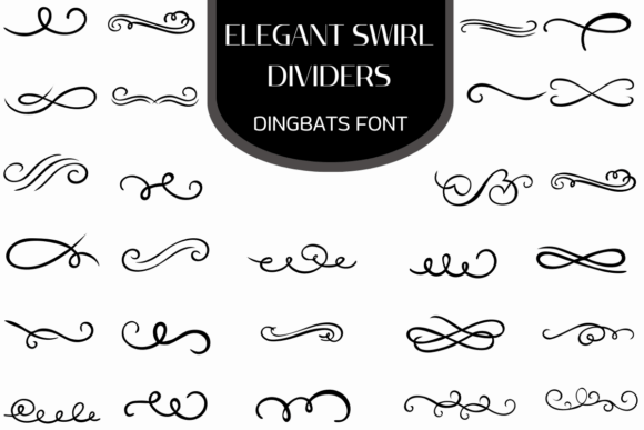 Elegant Swirl Dividers: A Creative Font for Unique Designs
